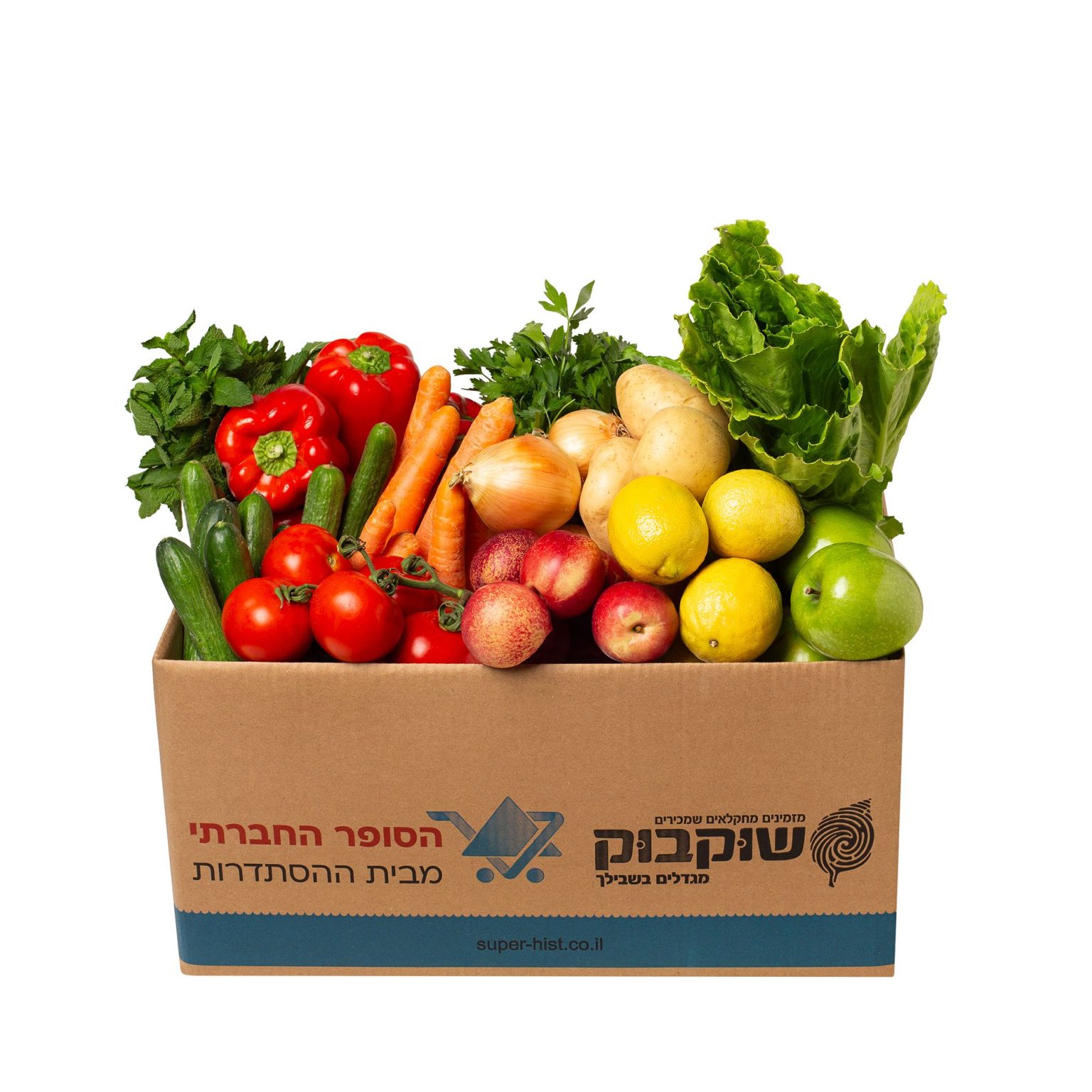סופר החברתי מבית ההסתדרות_מארז ירקות ופירות בינוני מחיר 99 שח_צילום תומר באסל